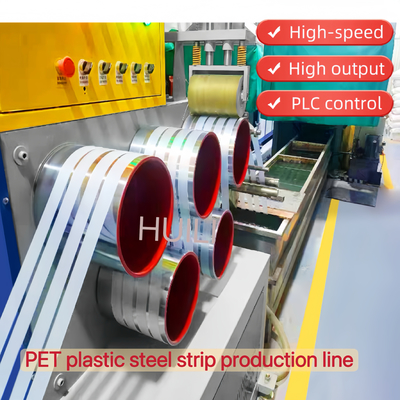 Customized PET Steel Strap Production Line 9-32mm Width With 100% PET Crushed Material
