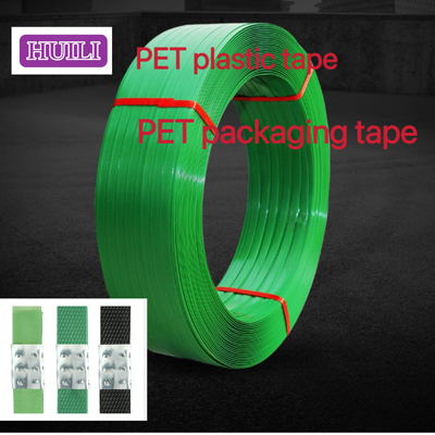 Green PET Packing Band For Machines , Bright Colors PET Strapping Belt 20kg/roll