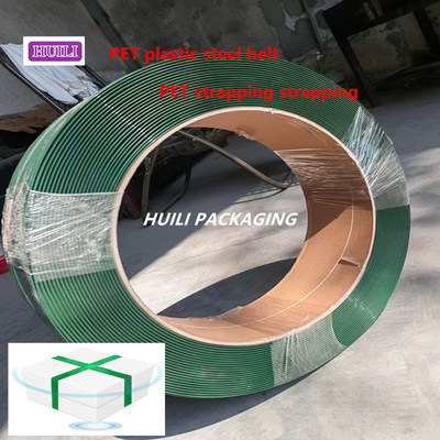 9-25mm PET plastic-steel strapping belt green PET strapping belt and automatic PET pallet strapping bel