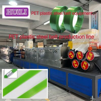 PET strap making machine 9-25mm PET strapping production line with green PET plastic straps