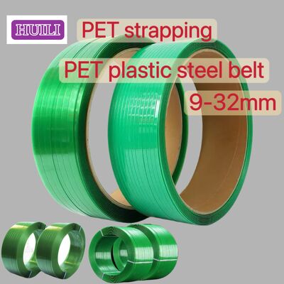 Green PET strapping 9-25mm high-strength PET plastic strapping with UV resistance