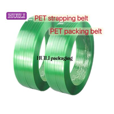 Automatic PET strapping belt green 9-25mm PET plastic steel strap for pneumatic strapping tools