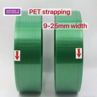 PET plastic steel belt 9-16 mm PET strapping PET packaging belt for 100% PET bottle flakes