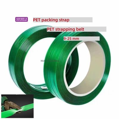 9–25 mm PET strapping belt  Automatic PET packaging band  from recycled PET bottle flakes