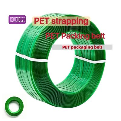Hot-selling PP PET strapping 9-16 mm green PET packaging belt for 100% PET bottle flakes