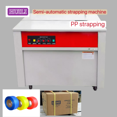 9mm-15mm Width Strap Semi Automatic Box Strapping Machine Flip Up Desktop Design