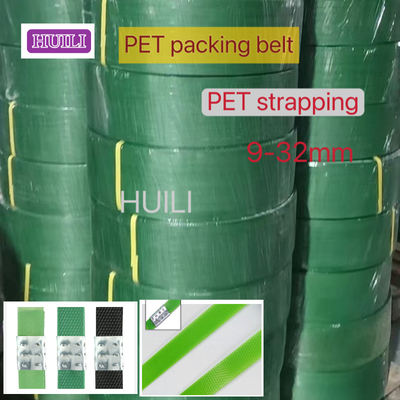 Green Color 16mm Width PET Packaging Belt 700m-1500m Length Plastic Strapping Band